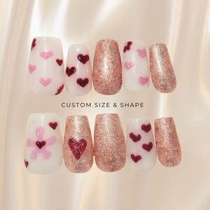 Glitter and Heart Nail Set